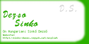 dezso sinko business card