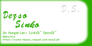 dezso sinko business card